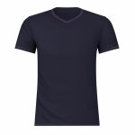 Tee - shirt col v homme fait en france bleu manches courtes