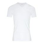 Tee - shirt col v manches courtes homme pur coton premium fait en france eminence. blanc