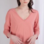 Tee - shirt en coton bio col v alba rose