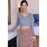 Tee - shirt en coton bio col v alba gris