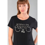Tee - shirt deray noir en coton Tee - shirt deray noir en coton