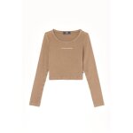 Tee - shirt fille albegi marron mina en coton