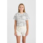 Tee - shirt fille delugi blanc en coton anna