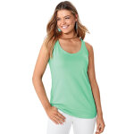 Tee - shirt larges bretelles encolure arrondie femme vert en coton