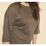 Tee - shirt maille ajour�e manches 3 / 4 femme - kaki fonc�