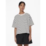 Tee shirt manches courtes chilli blanc et rayures noir en coton daisy Tee shirt manches courtes chilli blanc et rayures noir en coton daisy