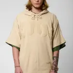 Tee shirt manches courtes en coton batis craie cru