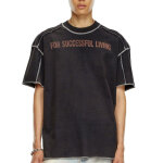 Tee - shirt manches courtes coton noir t - craor