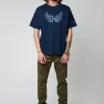 Tee shirt manches courtes en coton jack bleu marine