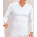 Tee - shirt manches longues col v en mailles blanc