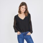Tee - shirt manches longues doublure soie john noir