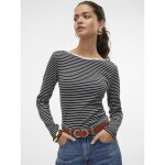 Tee shirt manches longues  rayures noir en coton lane