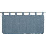 Tte de lit en boutis uni pur coton - bleu gris