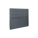 Tete de lit capitonnee velours gris anthracite rembourre