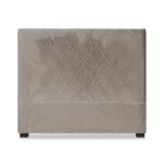 Tte de lit diam 140cm velours taupe
