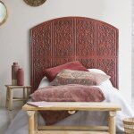 Tte de lit style oriental bois sculpt linium cuivre