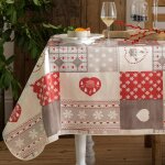 Toile cir�e 135� chalets rouges - rouge