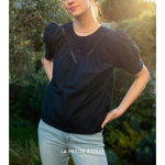 Top arsene bleu marine en coton