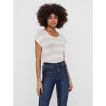 Top boxy fit rayures col rond manches courtes ourlet bas rose en viscose Top boxy fit rayures col rond manches courtes ourlet bas rose en viscose