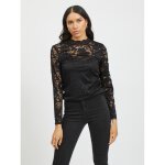 Top col haut manches longues noir