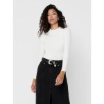 Top col haut manches longues volants blanc
