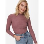 Top col haut manches longues volants rouge