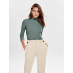 Top col haut manches longues volants vert sloan