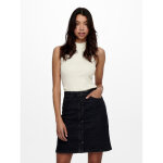 Top col haut sans manches blanc en coton