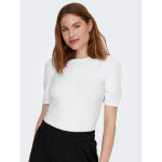 Top col rond manches 2 / 4 blanc en coton