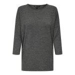 Top col rond manches 3 / 4 noir adele