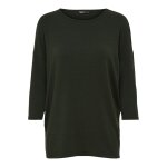 Top col rond manches 3 / 4 vert fonc fleur
