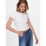 Top col rond manches courtes court blanc