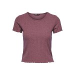 Top col rond manches courtes rose fonc aria