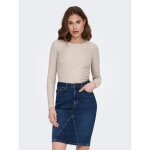Top col rond manches longues volants beige Top col rond manches longues volants beige