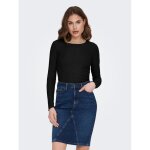 Top col rond manches longues volants noir tess Top col rond manches longues volants noir tess