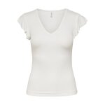 Top col rond mancherons blanc en viscose joy