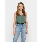 Top col rond sans manches vert dina