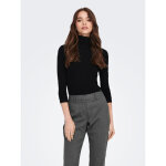 Top col roul manches longues noir leah
