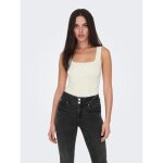 Tops col en u sans manches blanc