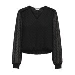 Top col en v manches longues noir lola