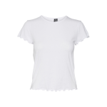 Top court col rond manches courtes blanc en coton bio sara