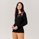 Top détails dentelle noir en viscose Top détails dentelle noir en viscose