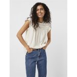 Top fermeture par bouton col carré sans manches blanc en viscose clara Top fermeture par bouton col carré sans manches blanc en viscose clara