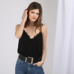 Top fines bretelles avec dtail dentelle dries en viscose