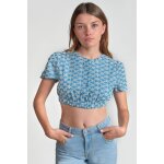 Top fille loiciagi bleu en coton