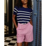 Top maille murlo marine / ecru en coton