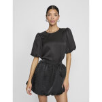 Top manches 2 / 4 en satin viellette noir uma