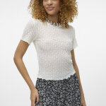 Top manches courtes et col rond en polyester recycl shelby blanc xena