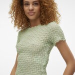 Top manches courtes et col rond en polyester recycl shelby vert ula