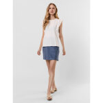 Top manches courtes avec volants - blanc en coton Top manches courtes avec volants - blanc en coton